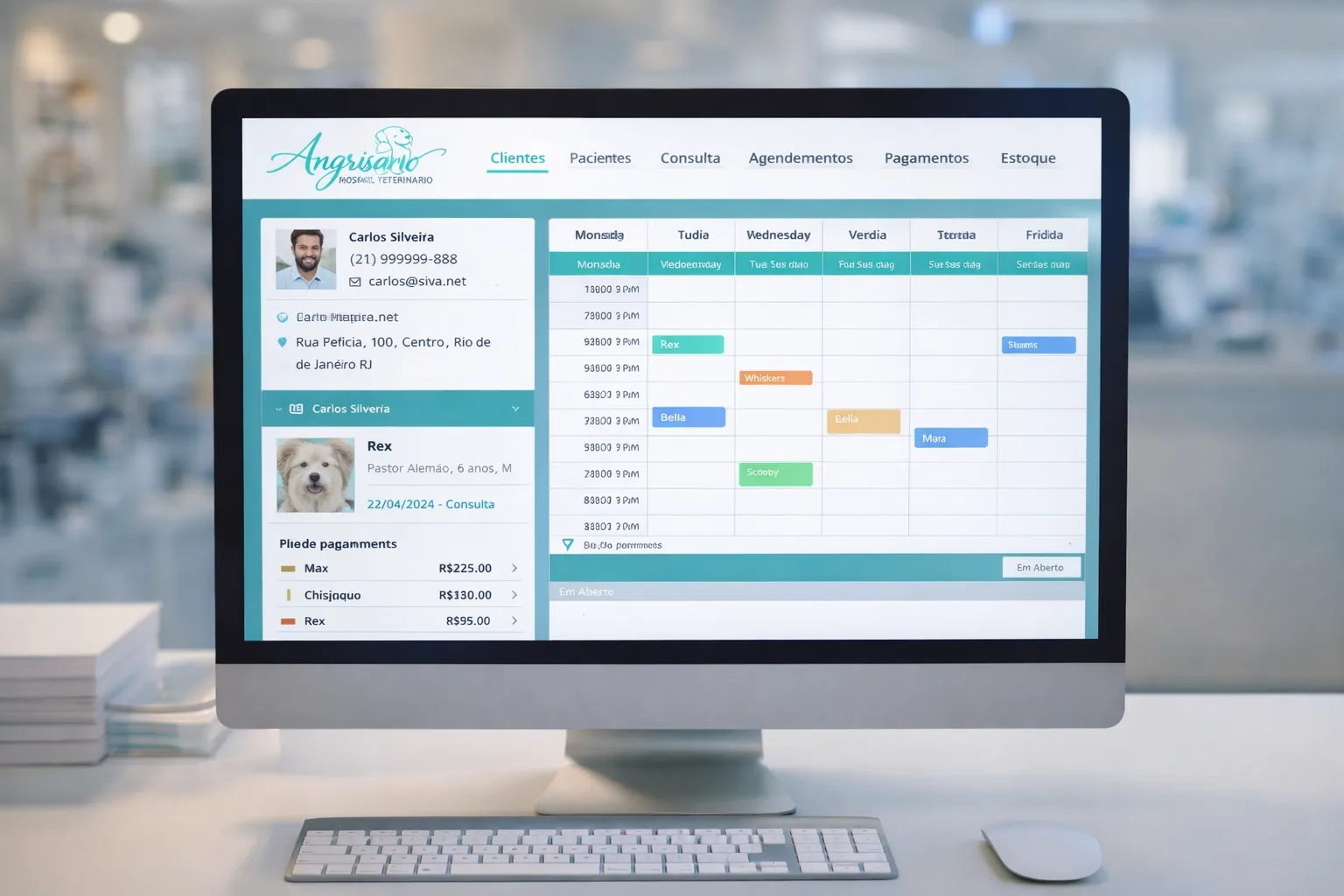 Recepção e espera do Hospital Angrisano